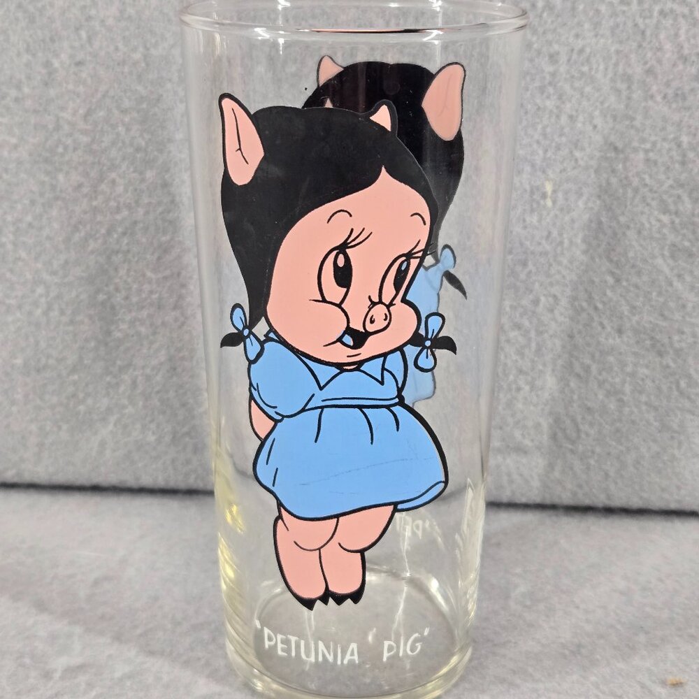 Vintage Petunia Pig 1973 Pepsi Collectors Series Glass, Warner Bros Inc